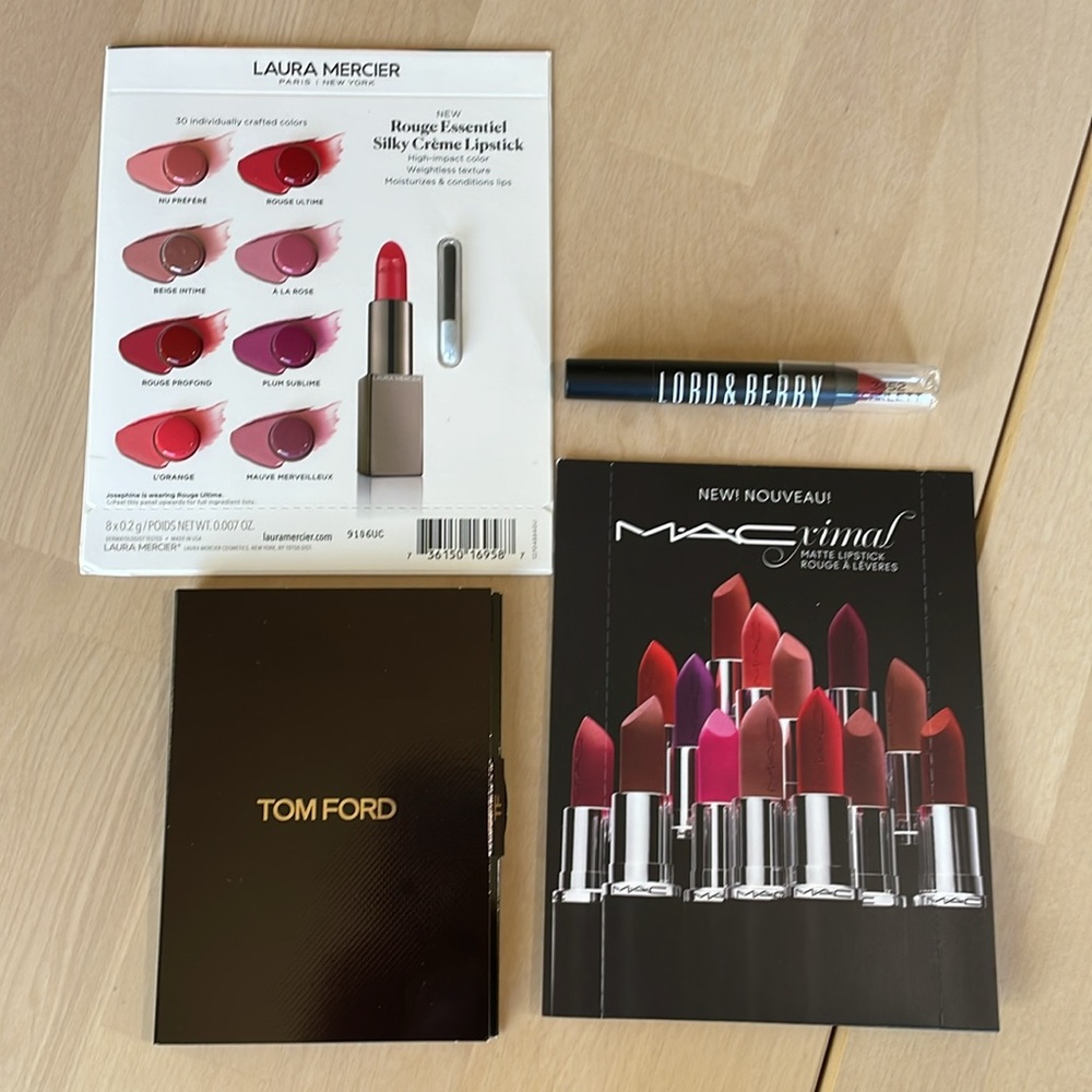 NIP Lip Sampler - MAC, Tom Ford, Lord & Berry, Laura Mercer
